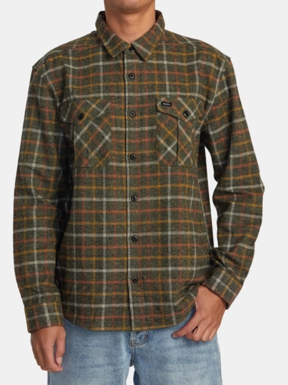 RVCA Hughes Flannel Shirt Men’s Large Relaxed Fit